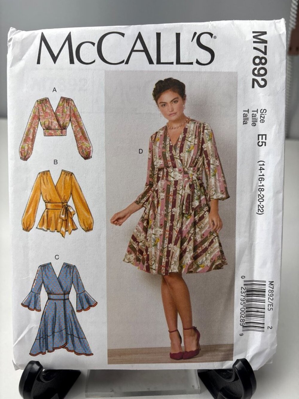McCalls M7892 Misses Shirt Dress Pattern Size 14 16 18 20 22 Wrap Style Uncut 20